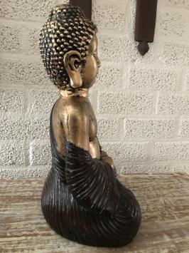 Boeddha beeld ceramic zittend Thais in kleur
