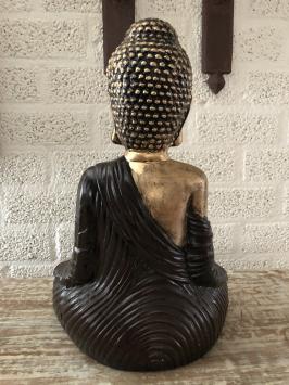 Boeddha beeld ceramic zittend Thais in kleur