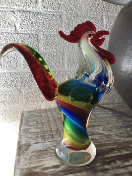 Glasgeblasener Hahn, Handwerkskunst und wunderbare Farben!
