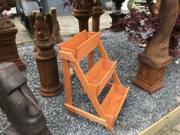 Blumenkasten / Pflanzgefäß mit 3 Kästen, Holz, Blumentreppe