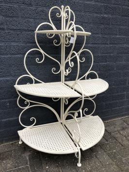 Gartenetagere / Pflanzenhalter Ganzmetall, Schmiedeeisen weiß