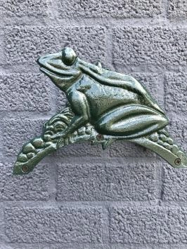 Kikker - gietijzeren slanghouder - groen - klassiek