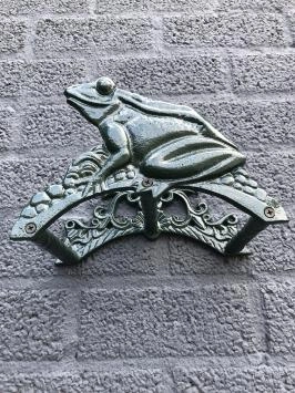 Kikker - gietijzeren slanghouder - groen - klassiek