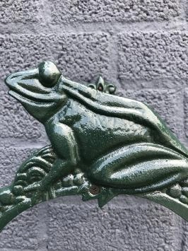 Kikker - gietijzeren slanghouder - groen - klassiek