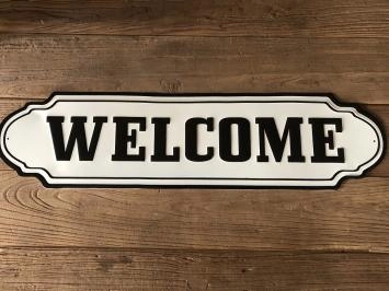 Wandbord, naamplaat XL, met tekst: WELCOME in old-look