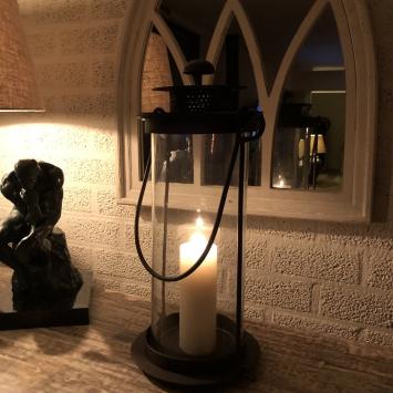 Forse stormlantaarn, metaal met glas, zeer fraai!