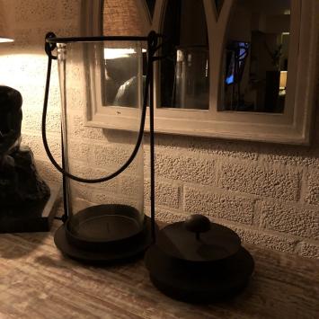 Forse stormlantaarn, metaal met glas, zeer fraai!