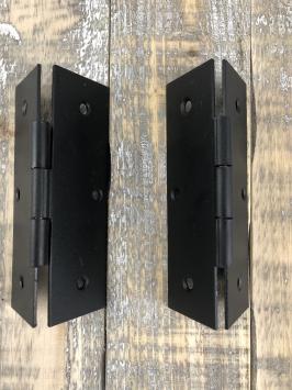 Mooie set zware plaatscharnieren, zwart
