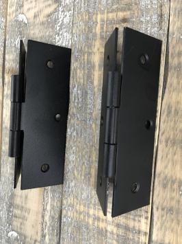 Mooie set zware plaatscharnieren, zwart