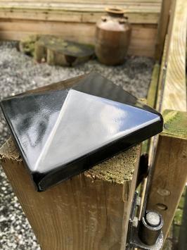 Pfostenkappe - Metall - Schwarz - 12 x 12