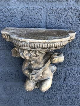 Wandornament Konsolenengel, Blumenhalter, Polystone