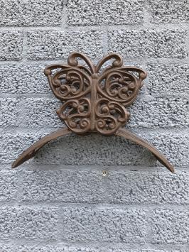 Butterfly – Gartenschlauchhalter aus Gusseisen – braun