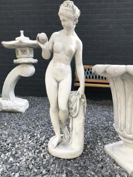 Stein Skulptur der Venus (Gott) mit Apfel, große Gartenskulptur