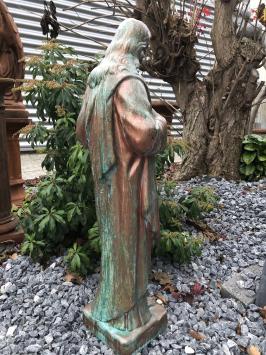 Jesus heiliges Herz Statue, Gartenstatue Stein, Kupfer Farbe