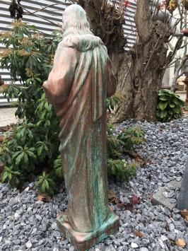 Jesus heiliges Herz Statue, Gartenstatue Stein, Kupfer Farbe