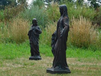 Gartenstatuen Jesus und Maria, Polystone, Set mit 2 Statuen