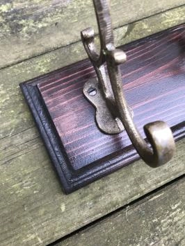 Garderobe, Holzschrank, Garderobenständer, antikem Messing