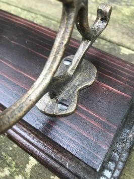 Garderobe, Holzschrank, Garderobenständer, antikem Messing