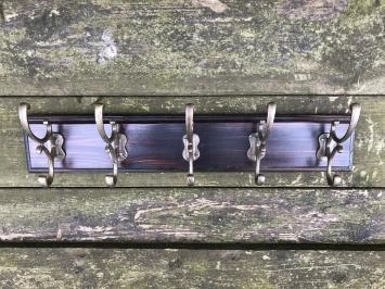 Garderobe, Holzschrank, Garderobenständer, antikem Messing