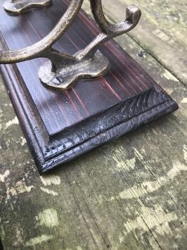 Garderobe, Holzschrank, Garderobenständer, antikem Messing