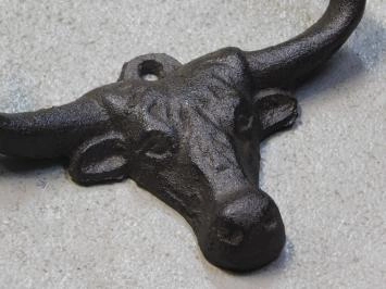 Kleiderständer Cow, zwei Haken, Gusseisen, dunkelbraun