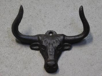 Kleiderständer Cow, zwei Haken, Gusseisen, dunkelbraun