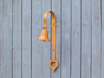 Wandglocke aus Gusseisen, mit Kranz, rostfarben, Retro design