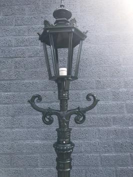 Außenleuchte, Laterne mit Keramikfassung und Glas, Aluminiumguss, 215 cm - grün oder schwarz