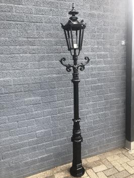 Buitenlamp, lantaarn Amsterdam met keramische fitting en glas, gegoten aluminium, 225 cm