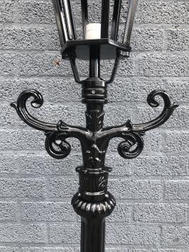 Buitenlamp, lantaarn Amsterdam met keramische fitting en glas, gegoten aluminium, 225 cm