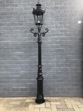 Buitenlamp, lantaarn Amsterdam met keramische fitting en glas, gegoten aluminium, 225 cm