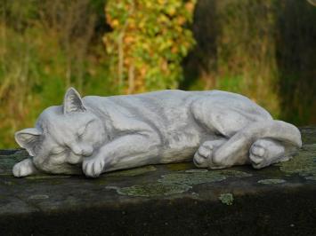 Statue Liegender Kater - Stein - für innen und außen