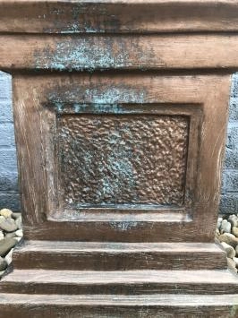 Sokkel, groot - koper-look, stenen zuil / pilaar