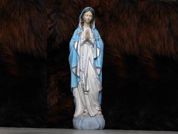 Gartenstatue Maria mit Rosenkranz, kirchliche Statue, Polystone in Farbe