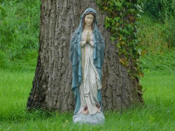 Gartenstatue Maria mit Rosenkranz, Statue in Farbe, christliche Figur
