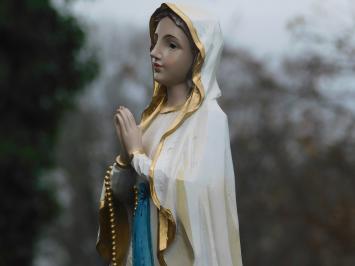 Kerkelijk beeld, Maria met rozenkrans, tuinbeeld, groot
