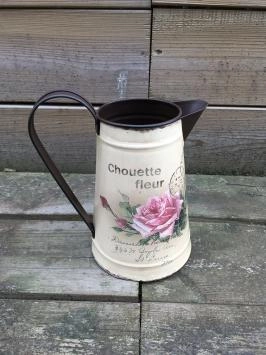 Vintage melkkan - bloemen - rustiek