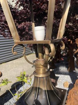 Staande lamp op voet, messing, lamp voor op zuil