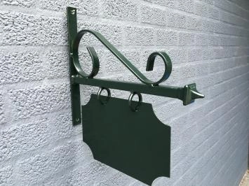 Winkel naamschild, oude binnenstad, reclame teken, metaal, groen