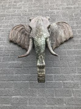 Großes Wandornament eines Elefanten, Kupferoptik!