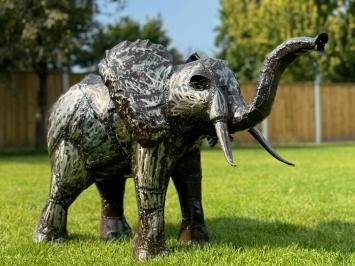 Einzigartiger eiserner Elefant, große Gartenstatue als Blickfang
