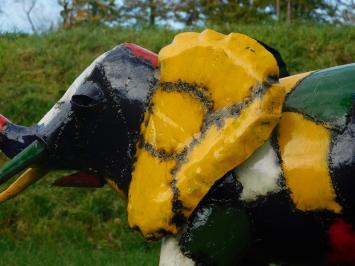 Statue Elefant - 115 cm - Handgefertigtes Kunstwerk - Farbe