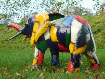Statue Elefant - 115 cm - Handgefertigtes Kunstwerk - Farbe