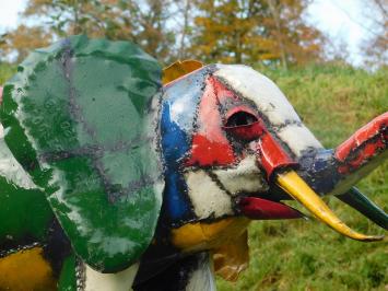Statue Elefant - 115 cm - Handgefertigtes Kunstwerk - Farbe