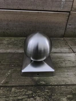 Paalkap - RVS - Met bol - 9,1 x 9,1