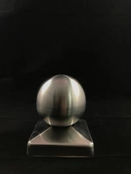 Paalkap - RVS - Met bol - 9,1 x 9,1