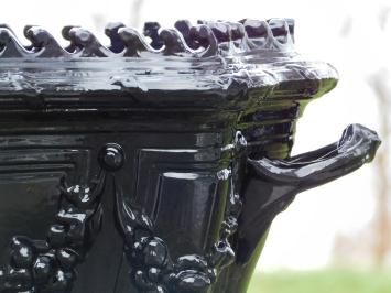 Pflanzgefäß Jugendstil - 55 cm - Aluminium - Schwarz