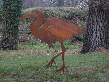 Gartenstecker Reiher - Silhouette - rustikales Metall