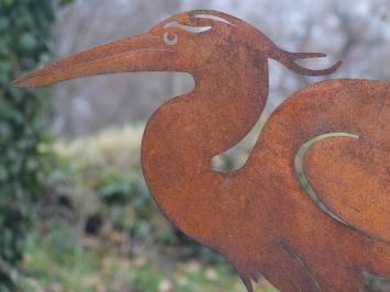 Gartenstecker Reiher - Silhouette - rustikales Metall