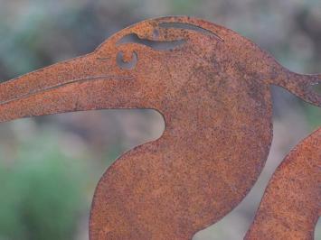Gartenstecker Reiher - Silhouette - rustikales Metall